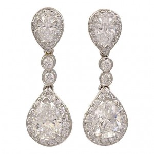 Diamond earrings hot sale drop style