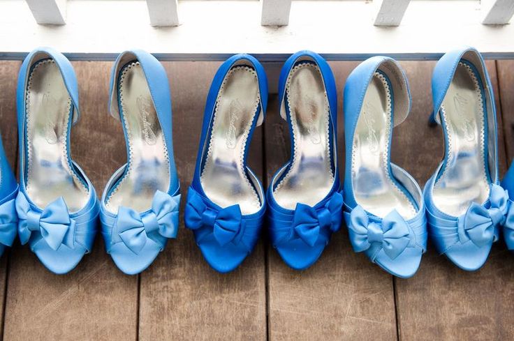 Blue shoes for wedding on sale day